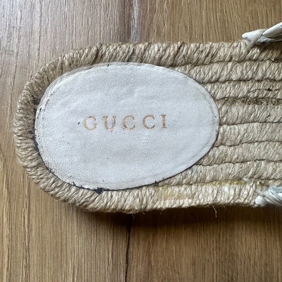 Gucci White Quilted Pattern Espadrille Mules | Authentic - Picture 13 of 14